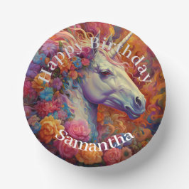 Phantastisch Unicorn Happy Birthday Pappteller