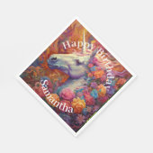 Phantastisch Unicorn Happy Birthday Serviette (Ecke)
