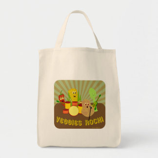 Phantastisch Veggies Rock Cartoon Fun Salat Tragetasche