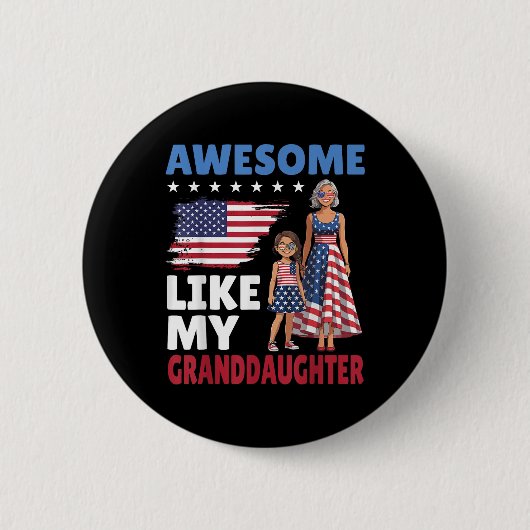 Phantastisch wie meine Großtochter Patriotic Ameri Button (Vorderseite)