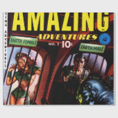 Phantastische Abenteuer #2 Retro Sci Fi Comic Book Geschenkpapier (Flach)