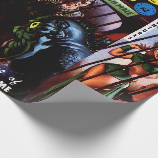 Phantastische Abenteuer #2 Retro Sci Fi Comic Book Geschenkpapier (Ecke)