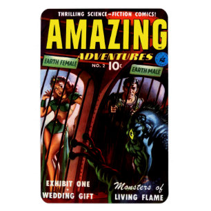 Phantastische Abenteuer #2 Retro Sci Fi Comic Book Magnet