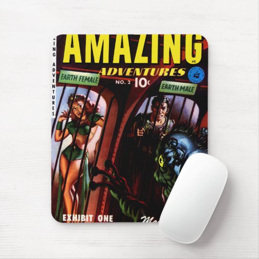 Phantastische Abenteuer #2 Retro Sci Fi Comic Book Mousepad (Mit Mouse)