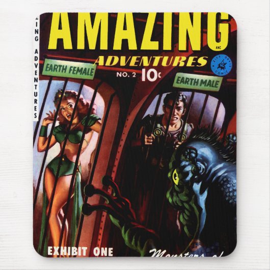 Phantastische Abenteuer #2 Retro Sci Fi Comic Book Mousepad (Vorne)