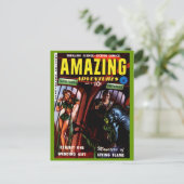 Phantastische Abenteuer #2 Retro Sci Fi Comic Book Postkarte (Stehend Vorderseite)