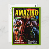 Phantastische Abenteuer #2 Retro Sci Fi Comic Book Postkarte (Vorne/Hinten)