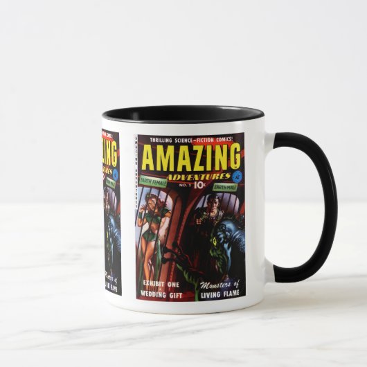Phantastische Abenteuer #2 Retro Sci Fi Comic Book Tasse (Rechts)