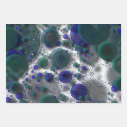 Phantastische abstrakte Blasen und Kreise Geschenkpapier Set (Vorderseite 2)