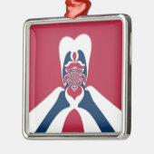 Phantastische Abstrakte E.T. Art Print Ornament Aus Metall (Links)