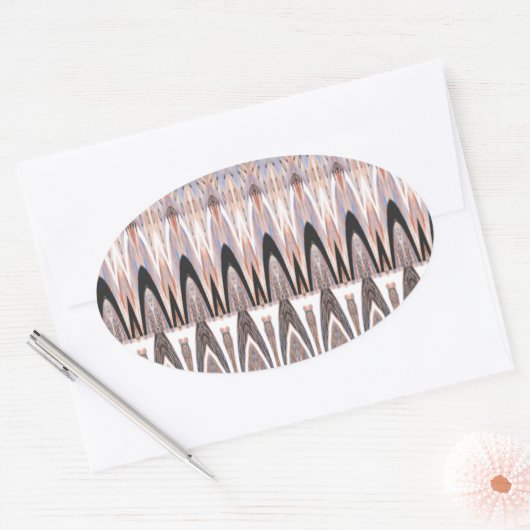 Phantastische Abstrakte Musterkunst Ovaler Aufkleber (Umschlag)