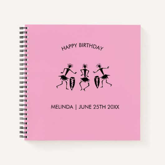 Phantastische afrikanische Kunst, Happy Birthday D Notizblock (Vorderseite)