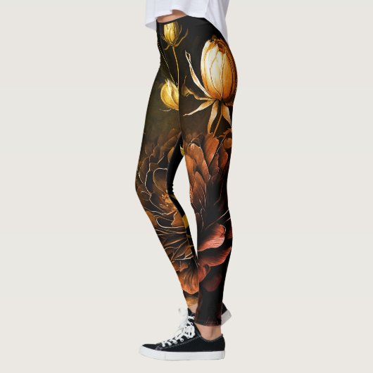 Phantastische Anordnung Rust Akzentuieren Vintage  Leggings (Links)