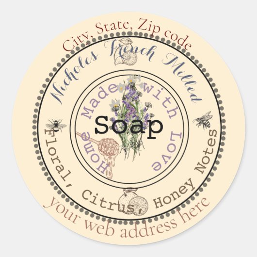 phantastische, anpassbare Seife Runder Aufkleber (Vorderseite)
