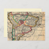 Phantastische Antikkarte Südamerikas Postkarte (Vorne/Hinten)