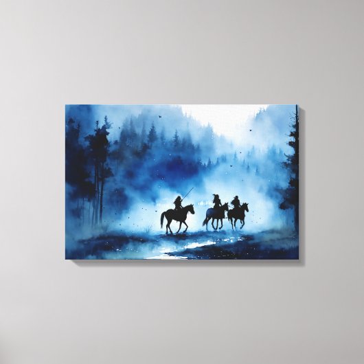 Phantastische Aquarellmalerei in den USA Leinwanddruck (Vorderseite)