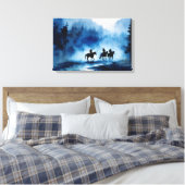 Phantastische Aquarellmalerei in den USA Leinwanddruck (Insitu (Schlafzimmer))
