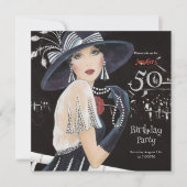 Phantastische Art Deco 50. Geburtstagsfeier Einladung (Vorderseite)