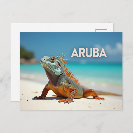 Phantastische Aruban-Eidechsen Feiertagspostkarte (Vorne/Hinten)
