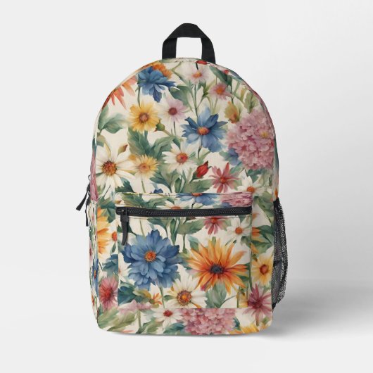 Phantastische Ausschreibung Sommergarten Blume Bedruckter Rucksack (Vorderseite)