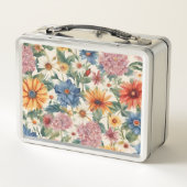 Phantastische Ausschreibung Sommergarten Blume Metall Brotdose (Rückseite)