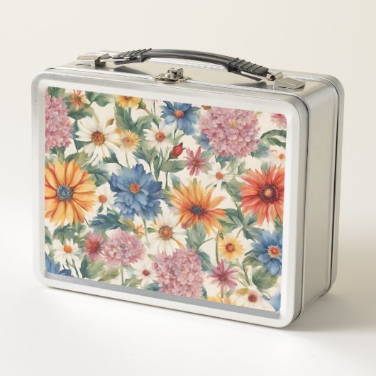 Phantastische Ausschreibung Sommergarten Blume Metall Brotdose (Vorderseite)