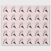 Phantastische Ballerina Tanz mit Musik Rosa Geschenkpapier (Flach)