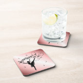 Phantastische Ballerina Tanz mit Musik Rosa Getränkeuntersetzer (Rechte Seite)