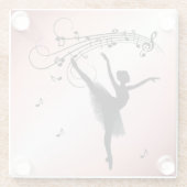 Phantastische Ballerina Tanz mit Musik Rosa Glasuntersetzer (Rückseite)