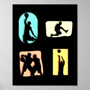 Phantastische Basketballspielerboys Kinder aktiv M Poster