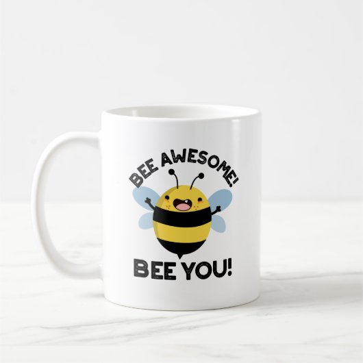 Phantastische Biene Du positiver Insektenpun Kaffeetasse (Links)