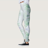 Phantastische, blassgrüne Kaktus Muster Leggings (Links)