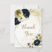 Phantastische, blaue Elfenbein-Blume, geometrisch  Dankeskarte (Vorderseite)