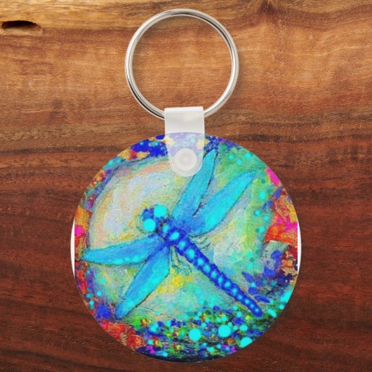 Phantastische Blaue Libelle von Sharles Schlüsselanhänger (Vorderseite)
