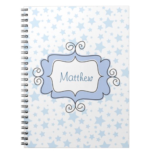 Phantastische blaue Sterne Notizblock (Vorderseite)