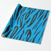 Phantastische blaue Tigerstreifen Geschenkpapier (Ungerollt)