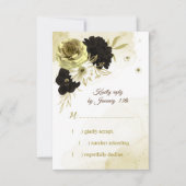 Phantastische Blume aus Elfenbein RSVP Karte (Vorderseite)