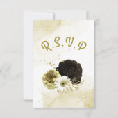 Phantastische Blume aus Elfenbein RSVP Karte (Rückseite)