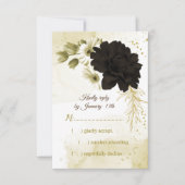 Phantastische Blume aus Elfenbein RSVP Karte (Vorderseite)