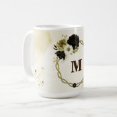 Phantastische Blume aus Elfenbeingold, Monogramm Kaffeetasse (Vorderseite Links)