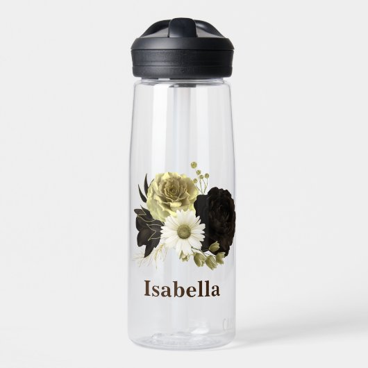Phantastische Blume aus Elfenbeingold, Monogramm Trinkflasche (Vorne)