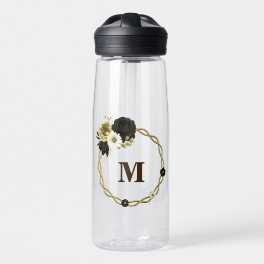 Phantastische Blume aus Elfenbeingold, Monogramm Trinkflasche (Vorne)