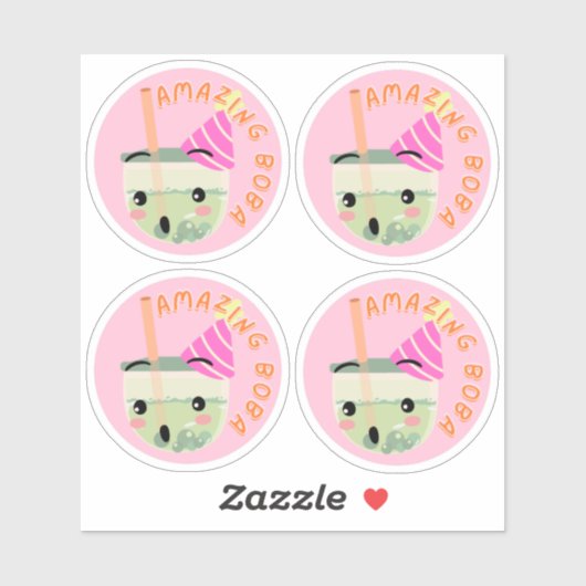 Phantastische Boba-Packung mit 4 Aufkleber (Blatt)