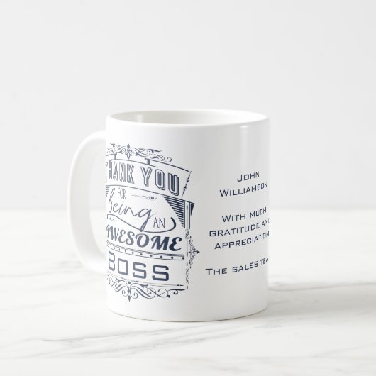 Phantastische Boss-Bewertung Kaffeetasse (Vorderseite Links)