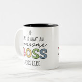 Phantastische Boss-Geschenke | Funny Gifts for Bos Zweifarbige Tasse (Vorderseite Links)