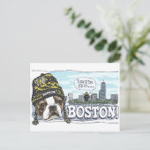 Phantastische Boston Fan Black and Gold Cap Postkarte (Stehend Vorderseite)