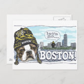 Phantastische Boston Fan Black and Gold Cap Postkarte (Vorne/Hinten)