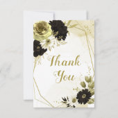 Phantastische, braune Blume aus Elfenbein Dankeskarte (Vorderseite)