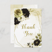 Phantastische, braune Blume aus Elfenbein Dankeskarte (Vorne/Hinten)