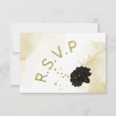 Phantastische braune Elfenbein-Blume RSVP Karte (Rückseite)